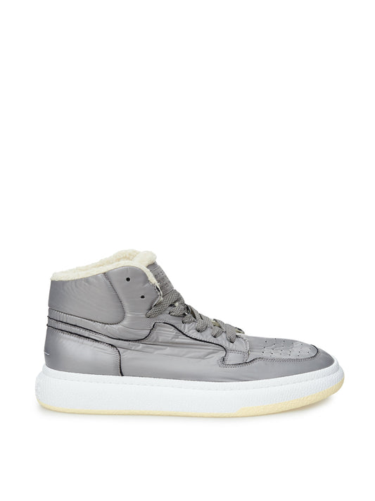 MM6 Maison Margiela Grey High-Top Fur Sneakers