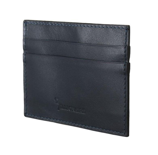 Billionaire Italian Couture Blue Leather Cardholder Wallet - Kechiq Concept Boutique