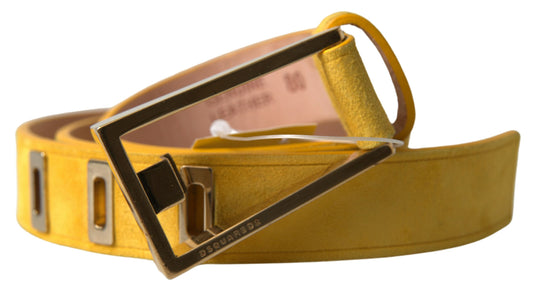 Dsquared² Yellow Suede Leather Silver Metal Buckle Belt