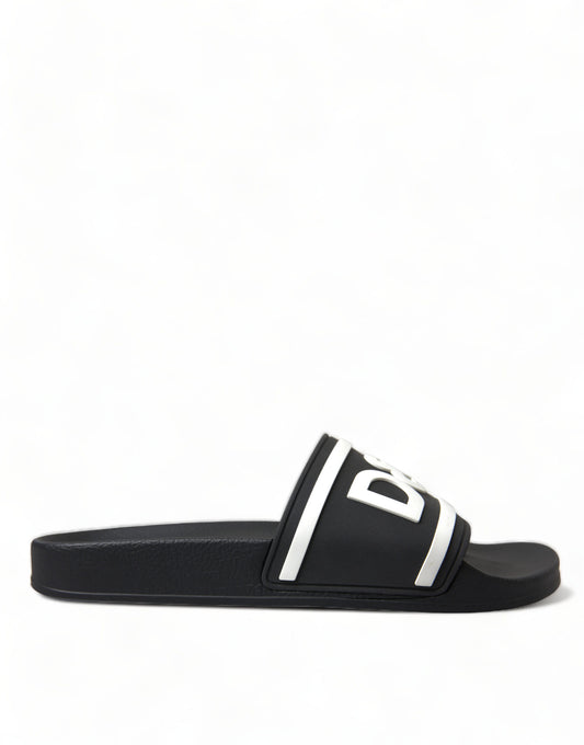 <tc>Dolce & Gabbana</tc> Bla<tc>Ck</tc> Rubber Sandals Slippers Beachwear Men Shoes