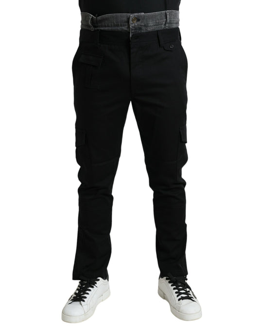 Dolce & Gabbana Black Gray Slim Cotton Denim Jeans Pants