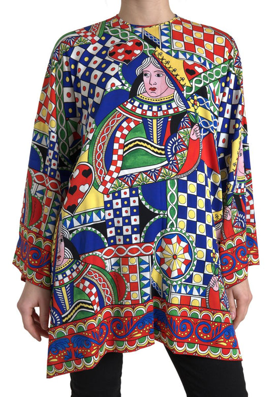 Dolce & Gabbana Multicolor Printed Long Sleeves Blouse Top