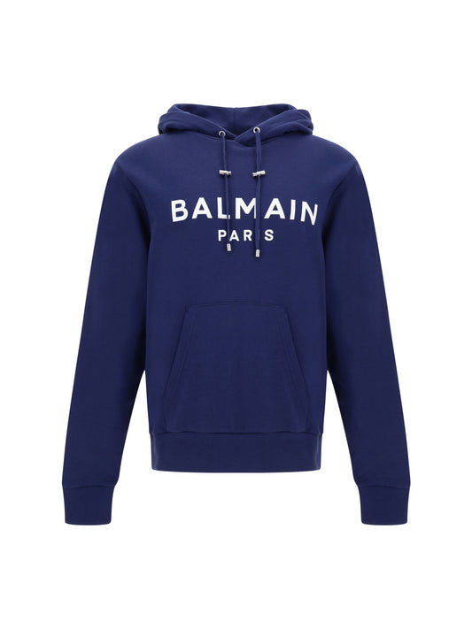 <tc>Balmain</tc> Blue Cotton Hoodie Sweatshirt
