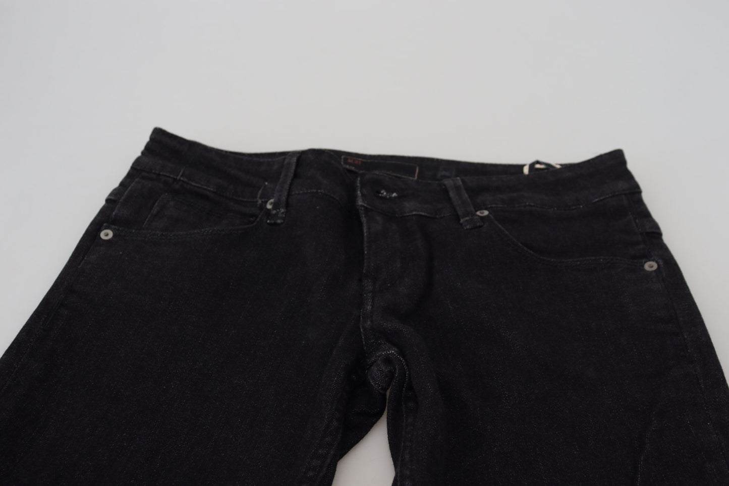 Acht Black Low Waist Slim Fit Cotton Denim Jeans