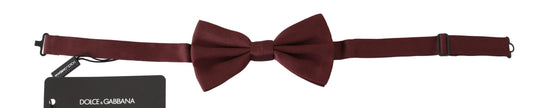 Dolce & Gabbana Maroon 100% Silk Jacquard Men  Bow Tie Papillon