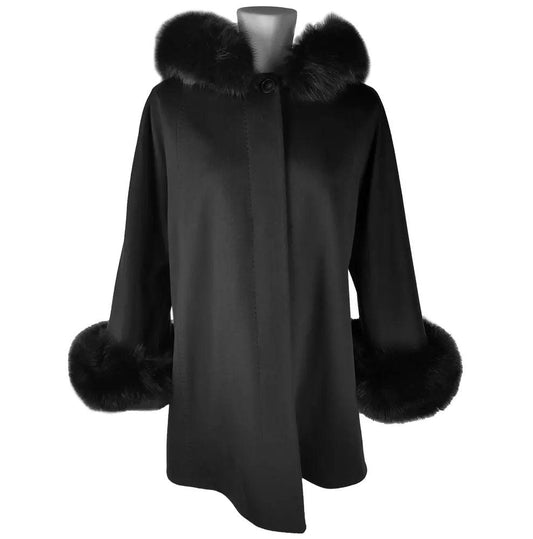Made in Italy Black Wool Vergine Jackets & Coat