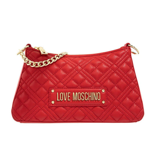 Love Moschino Chic Red Faux Leather Hobo Shoulder Bag