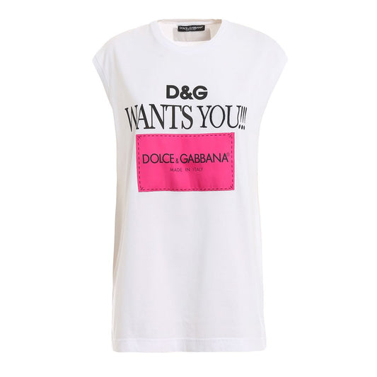 Dolce & Gabbana White Cotton Tops & T-Shirts
