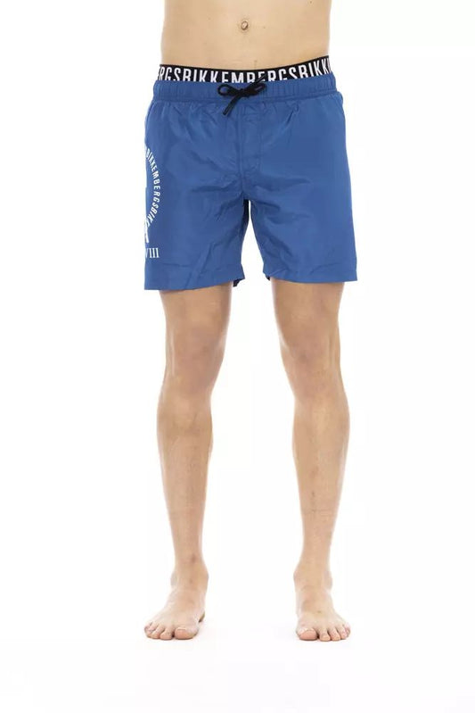 Bikkembergs Elegant Layered Blue Swim Shorts