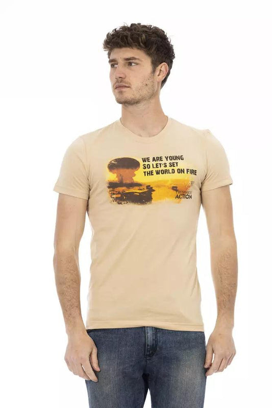 Trussardi Action Beige Cotton T-Shirt - Kechiq Concept Boutique