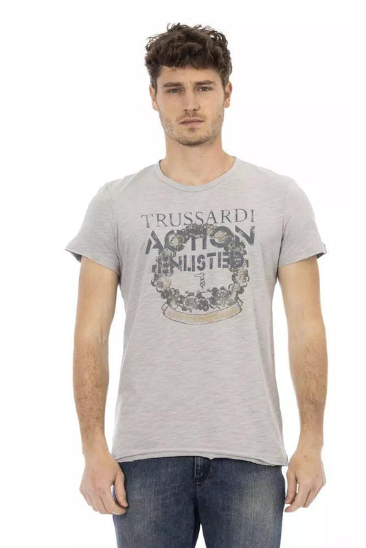 Trussardi Action Gray Cotton T-Shirt - Kechiq Concept Boutique