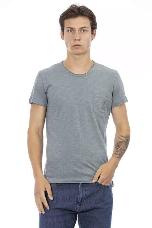 Trussardi Action Gray Cotton T-Shirt - Kechiq Concept Boutique