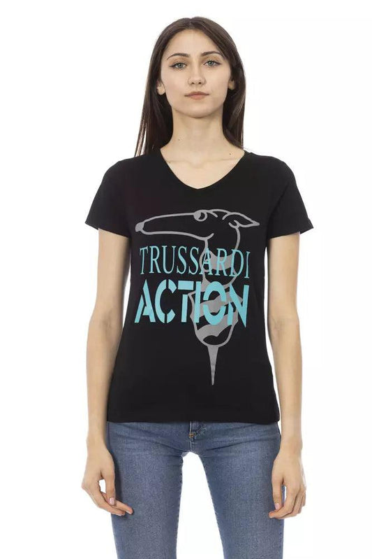 Trussardi Action Black Cotton Tops & T-Shirt - Kechiq Concept Boutique
