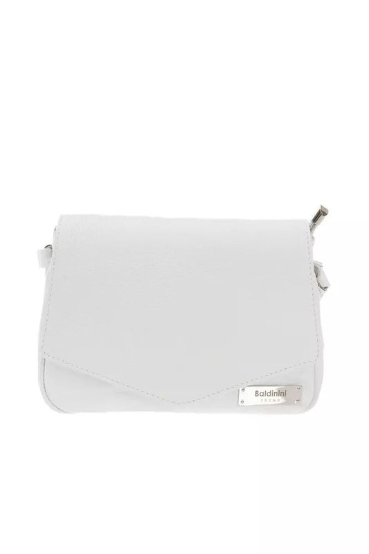 Baldinini Trend Chic White Leather Flap Shoulder Bag