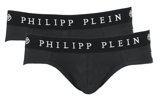 Philipp Plein Elegant Black Elasticized Boxer Shorts Duo