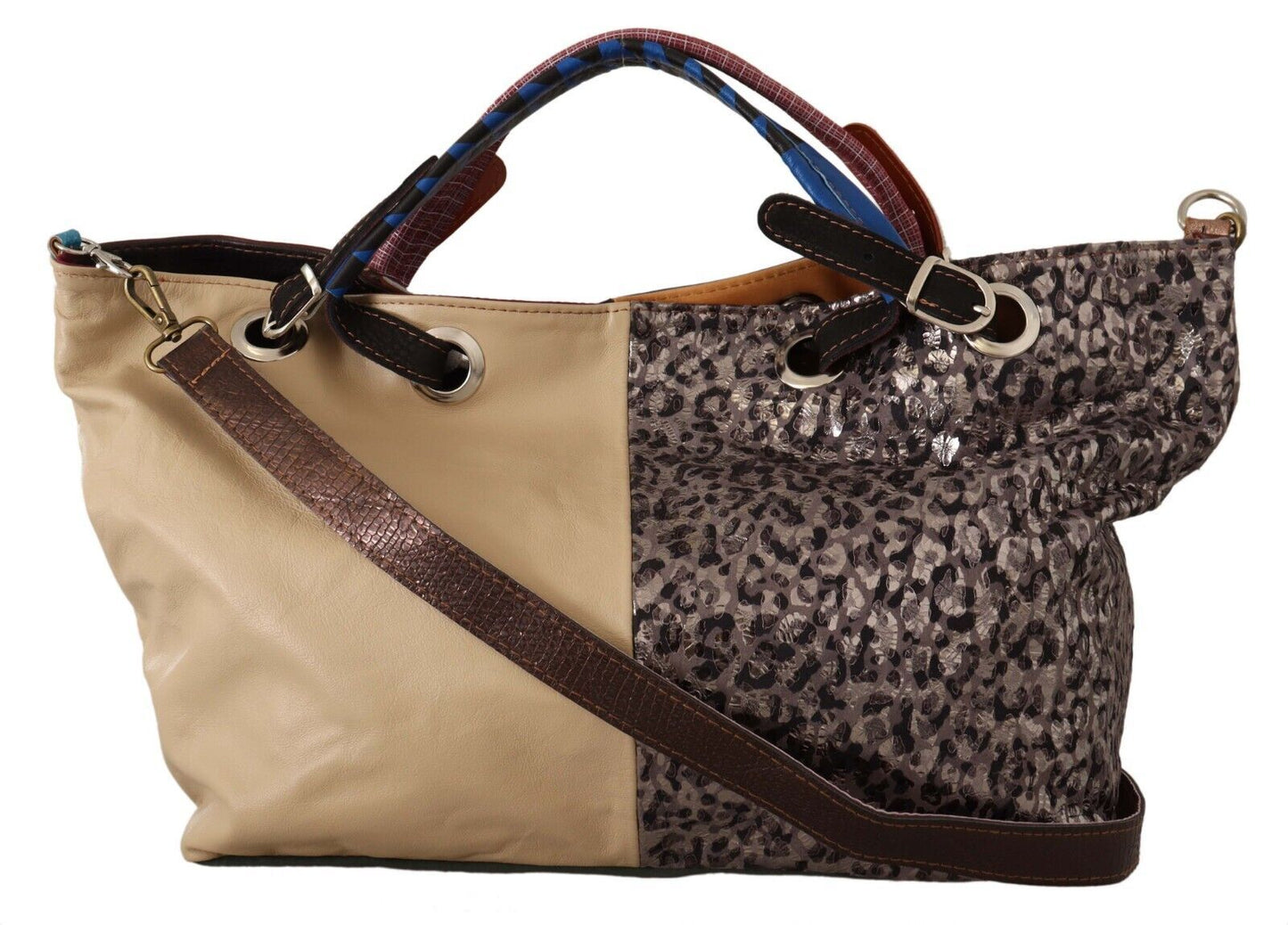 EBARRITO Multicolor Genuine Leather Shoulder Strap Women Tote Handbag Bag