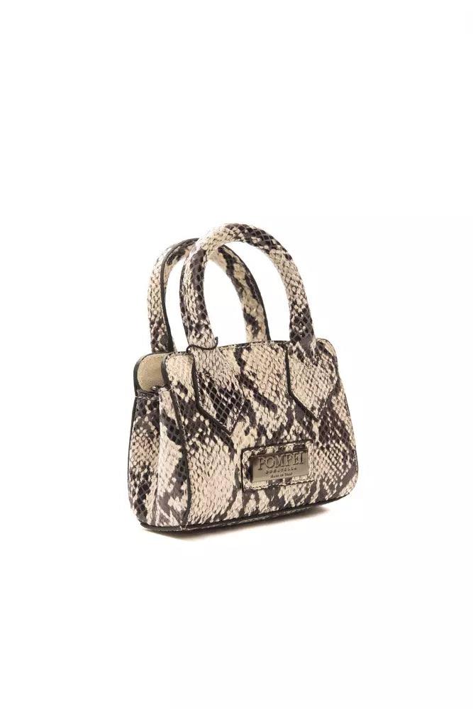 Pompei Donatella Gray Leather Handbag - Kechiq Concept Boutique