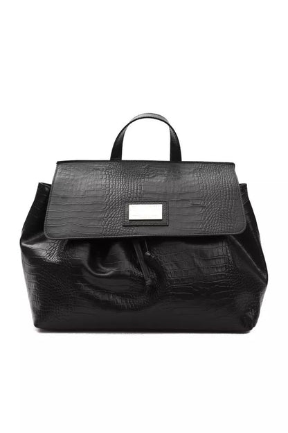 Pompei Donatella Black Leather Handbag
