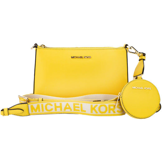 Michael Kors Jet Set Daffodil Vegan Crossbody Tech Attachment Bag Purse